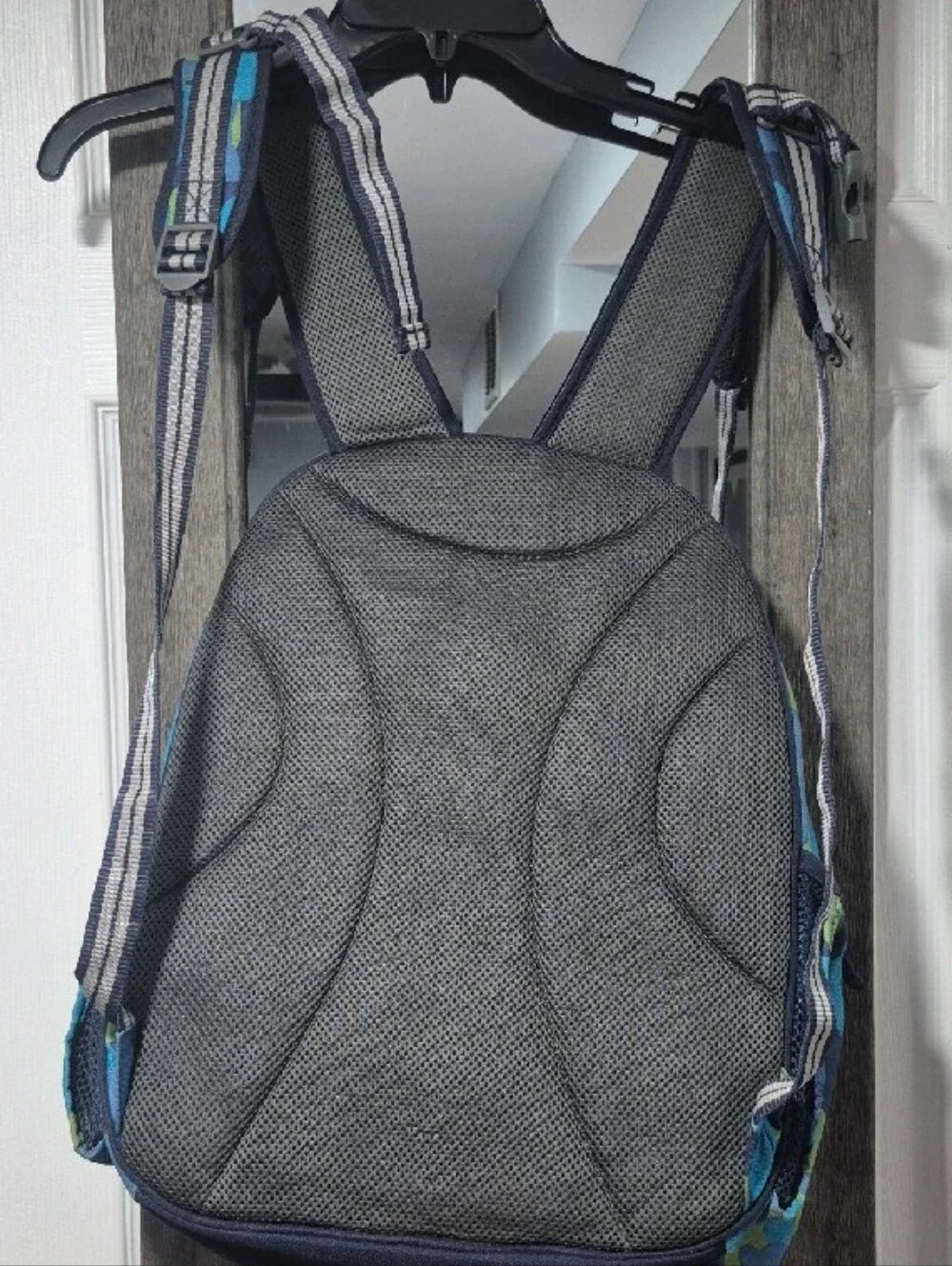 Men's Blue & Green Camo Backpack - Casual Everyday Pack